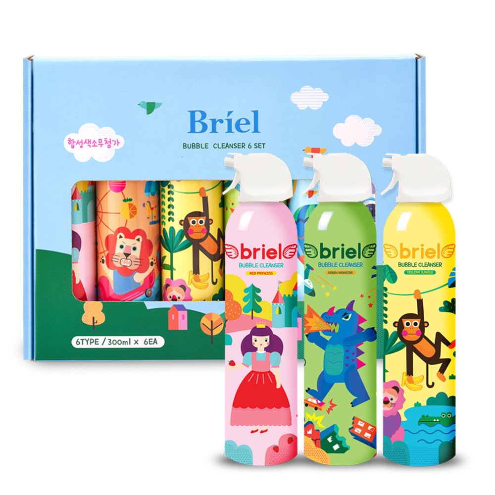 Briel Bubble Cleanser 300ml (6-Pack) - Gentle Foaming Body Wash & Hand Soap for Sensitive Skin | Perfect for Daily Shower, Bath, and Hand Washing