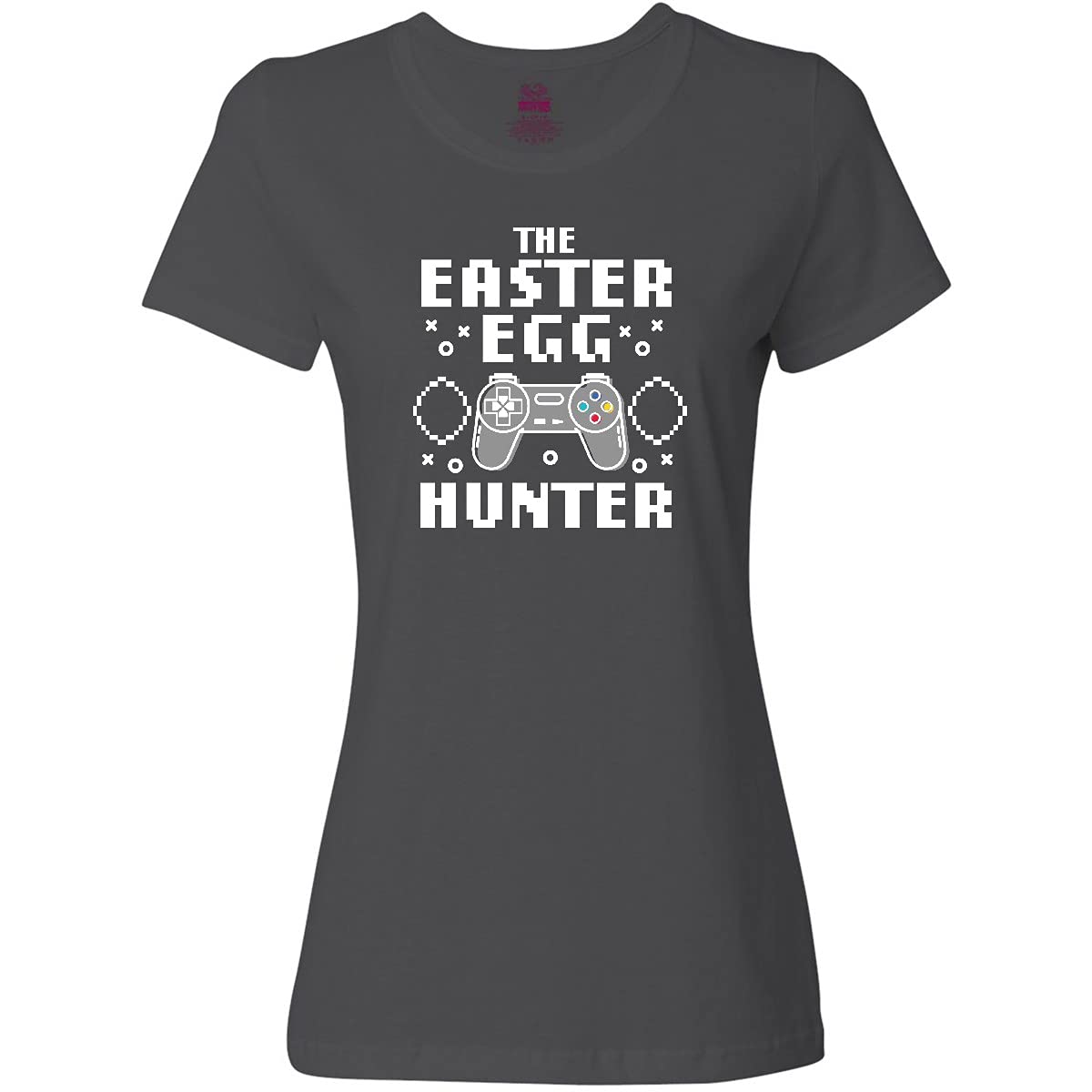 Inktastic Happy Easter The Easter Egg Hunter Gamer Women's T-Shirt - Cute Easter Graphic Tee for Women Gamers - Perfect for Easter Parties, Gaming Events & Casual Wear