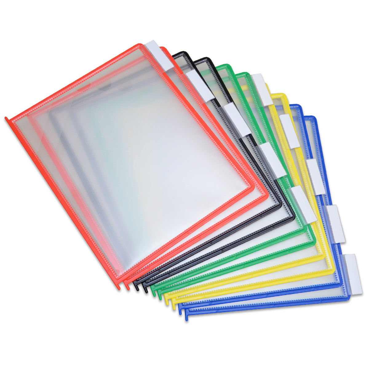 Ultimate Office AdjustaView™ Colored Organizer Pockets with Tabs - Set of 10 for File Folders, Document Storage & Desk Organization - Perfect for Home Office, School & Workplace