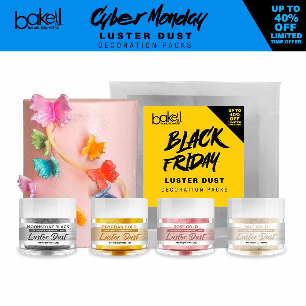 Edible Luster Dust Combo Pack A - 4 Piece Set for Cake Decorating, Cupcakes & Desserts | Cyber Monday Sale