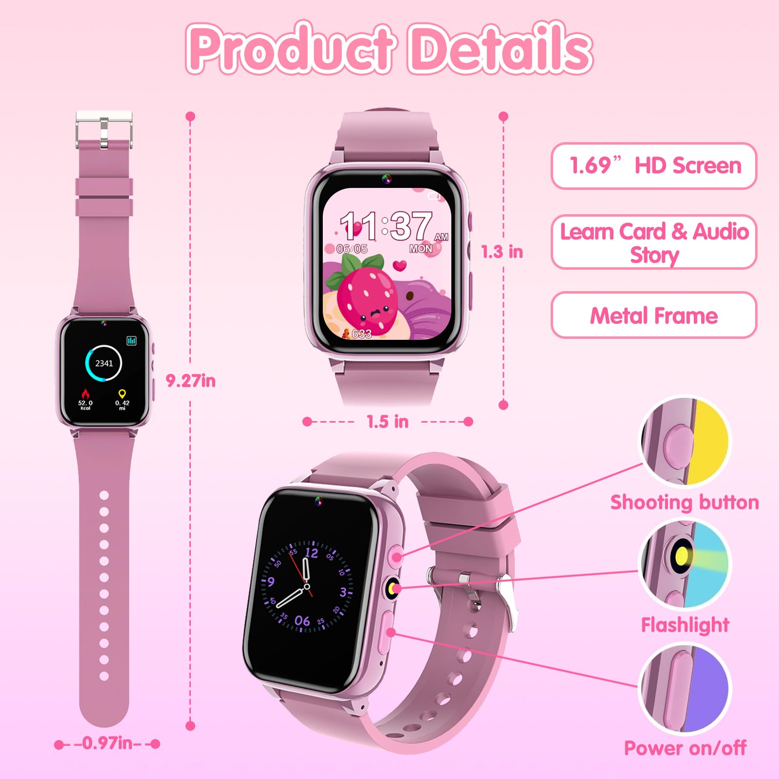 Kids Smart Watch with 26 Games, Camera, Music & Video Player - Waterproof GPS Tracker for Boys & Girls Ages 3-12 - Perfect for Outdoor Play, School & Birthday Gifts
