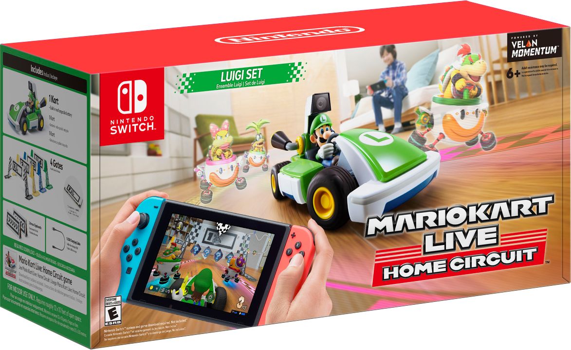 Mario Kart Live: Home Circuit - Luigi Set | Interactive AR Racing Game for Nintendo Switch | Fun Indoor & Outdoor Family Racing Experience