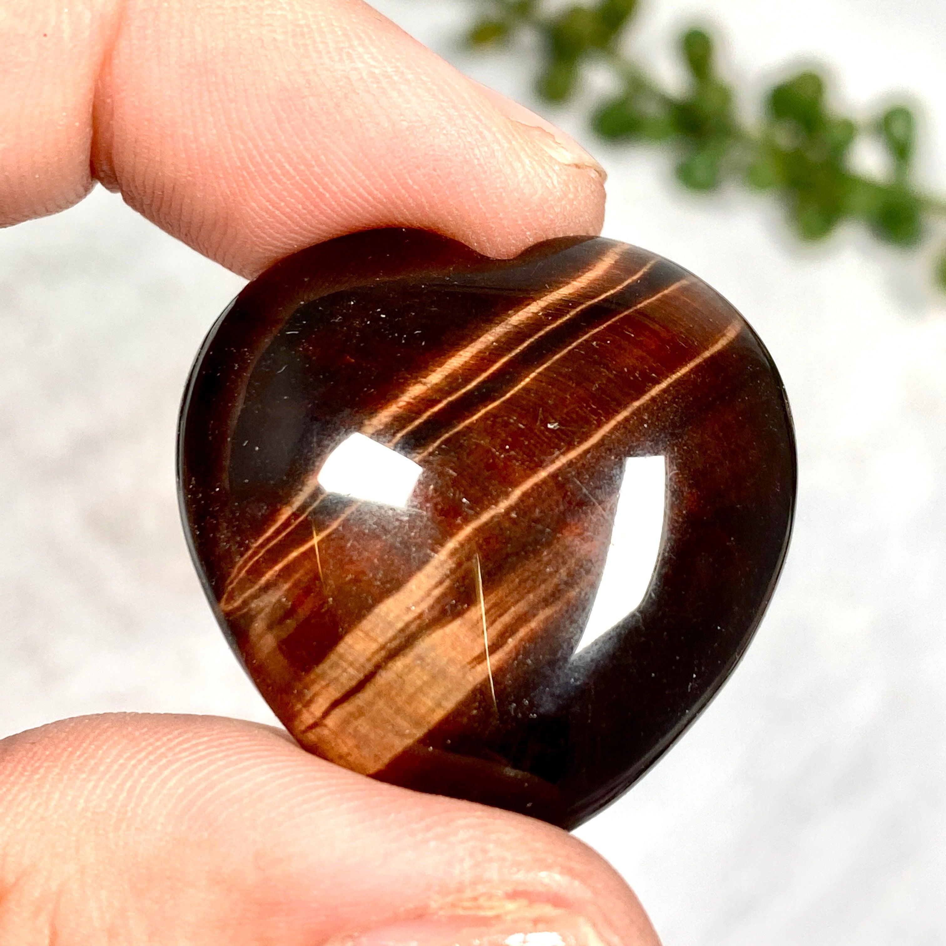 Red Tiger's Eye Heart Pendant - Genuine Natural Gemstone Jewelry for Women - Perfect for Meditation, Healing & Spiritual Gifts