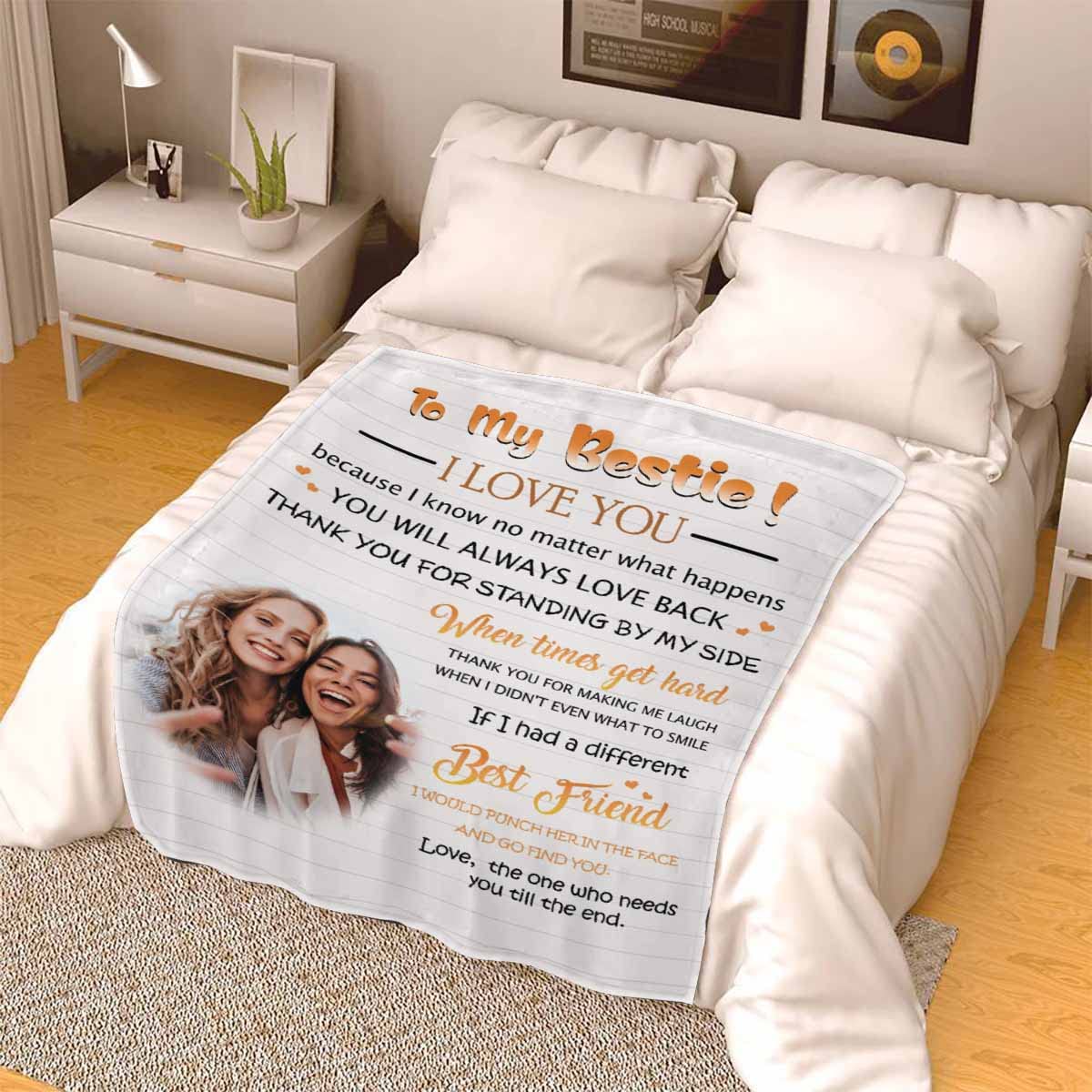 **Custom Photo Fleece Blanket - Personalized 