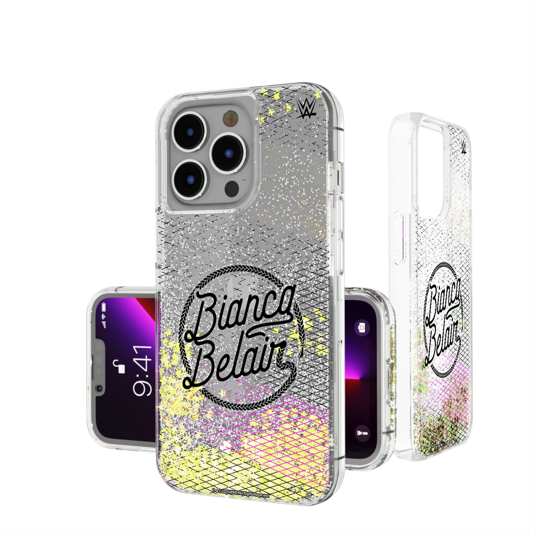 Bianca Belair Glitter Shockproof Steel Phone Case for Apple iPhone 14/13/12/11 Pro Max - Stylish Protective Cover for Everyday Use & Special Occasions