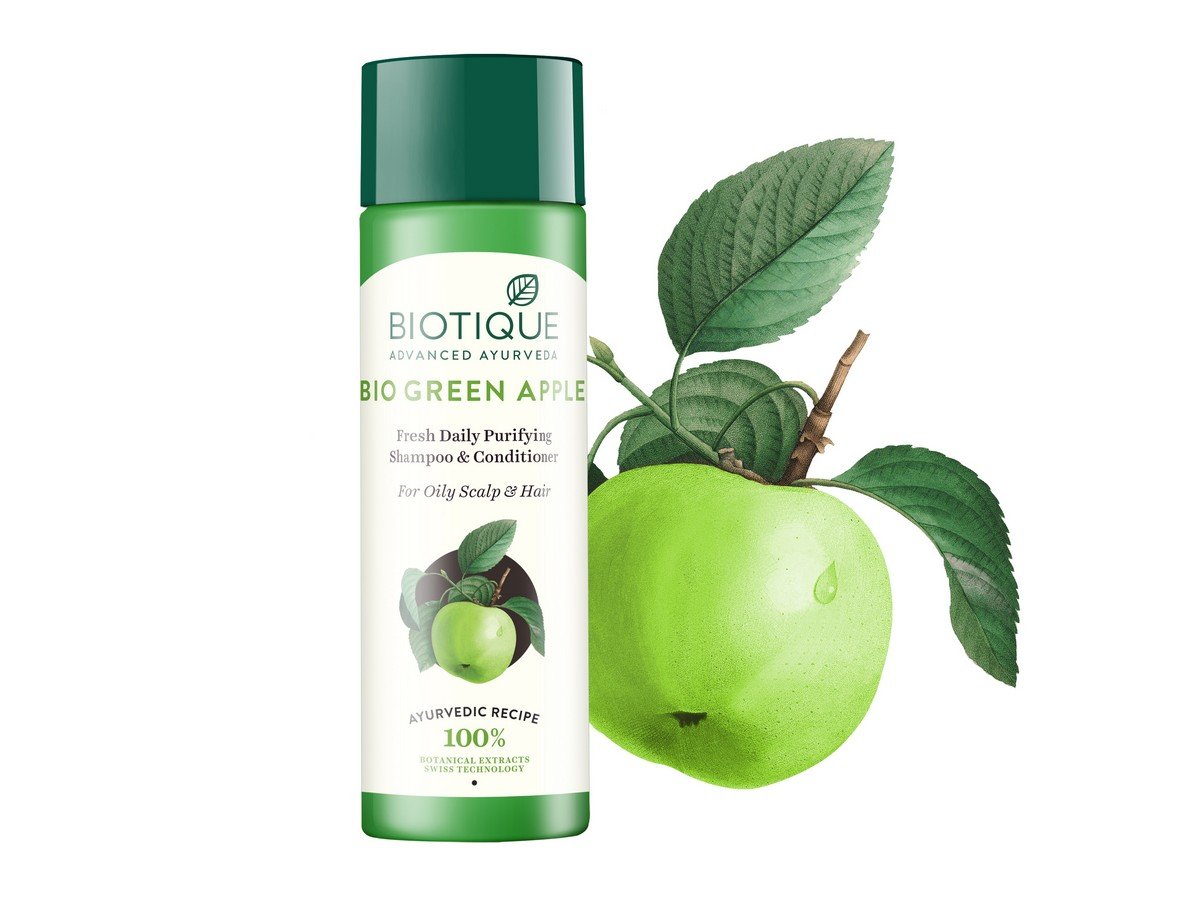 Biotique Bio Apricot Refreshing Body Wash & Green Apple Purifying Shampoo & Conditioner Set - 190ml Each | Natural Skin & Hair Care for Daily Use | Perfect for Shower, Gym & Travel