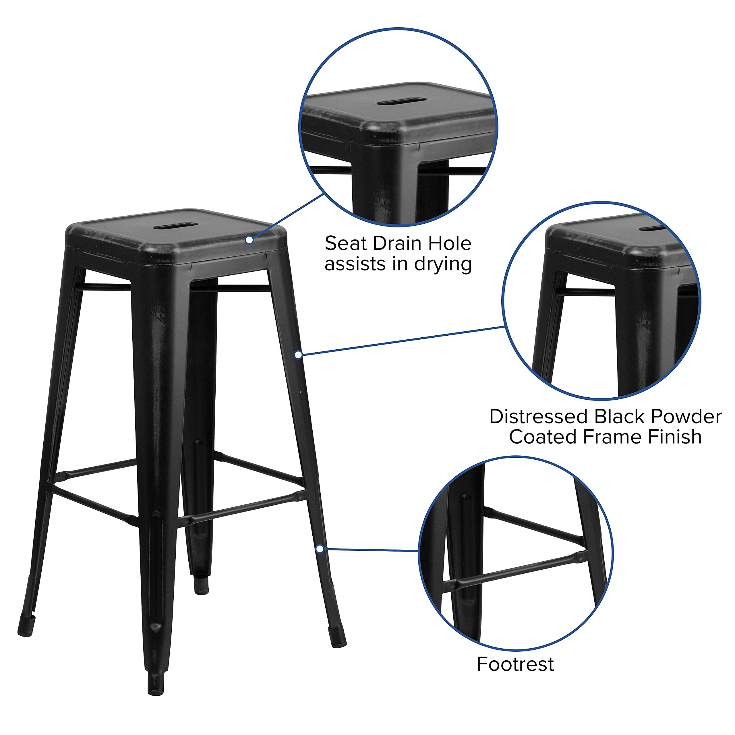 Flash Furniture Kai Commercial Grade 4-Pack 30