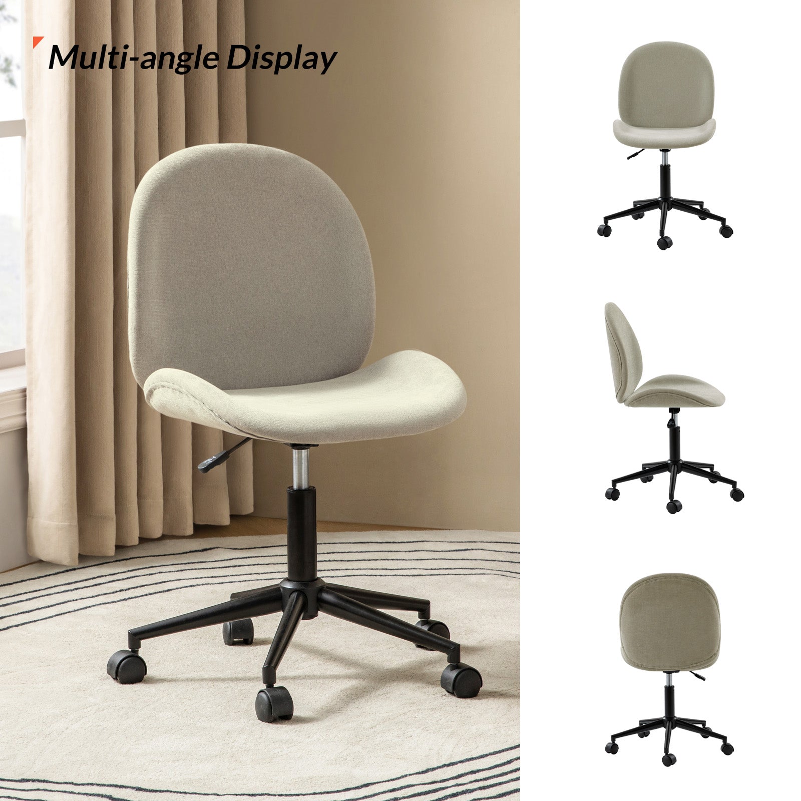 Isabel 360 Degree Swivel Office Chair with Lumbar Support - Ergonomic Mesh Computer Desk Chair for Home & Office Workspace - Adjustable Height Rolling Task Chair for Long Hours Sitting