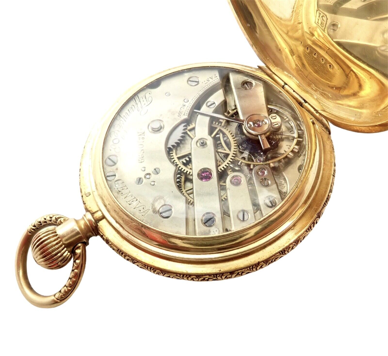 Vintage Tiffany & Co. Geneva 18K Yellow Gold Ladies Pocket Watch 36mm - Elegant Antique Timepiece for Women's Fashion & Collectible Gift