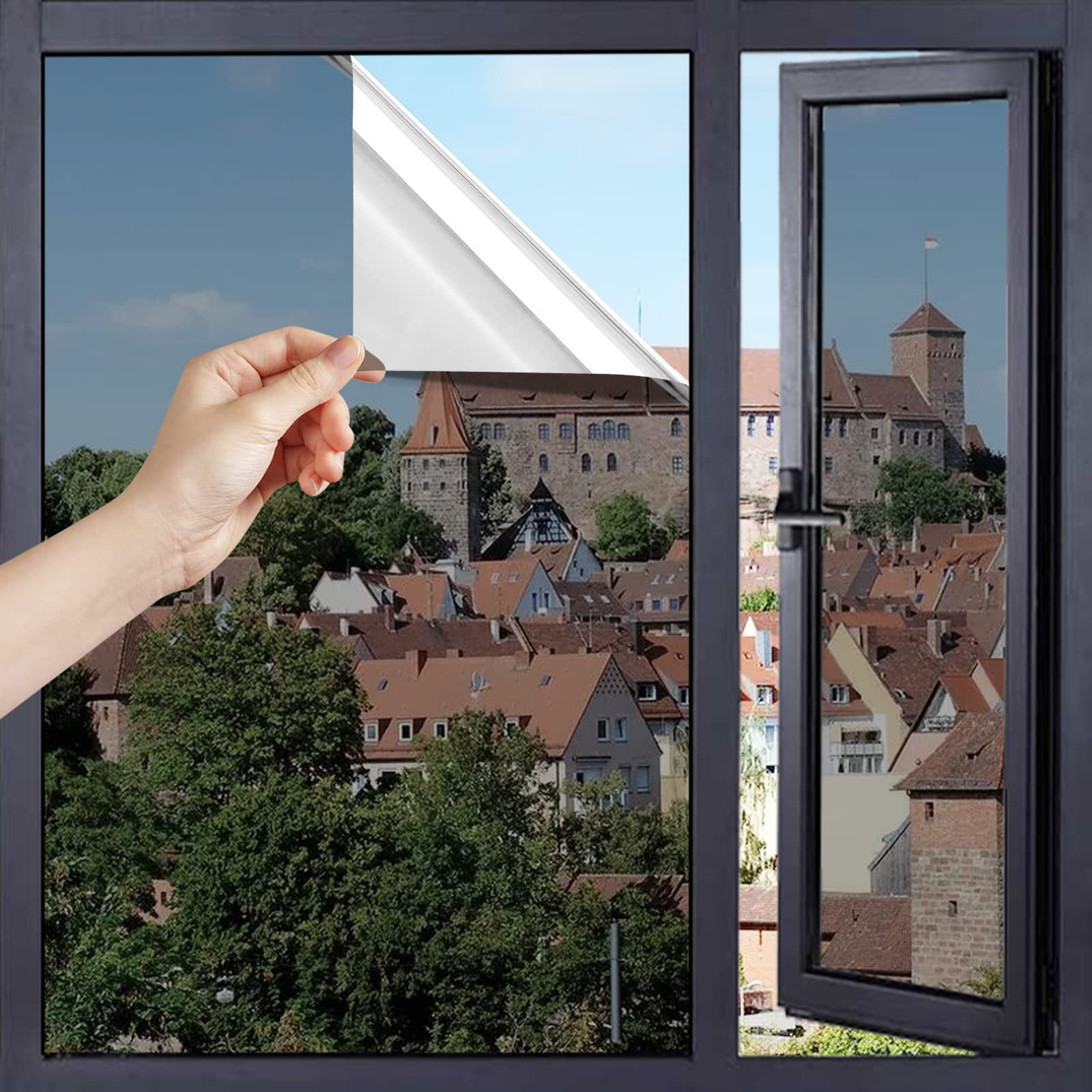 One Way Privacy Window Film - Black/Silver 17.5