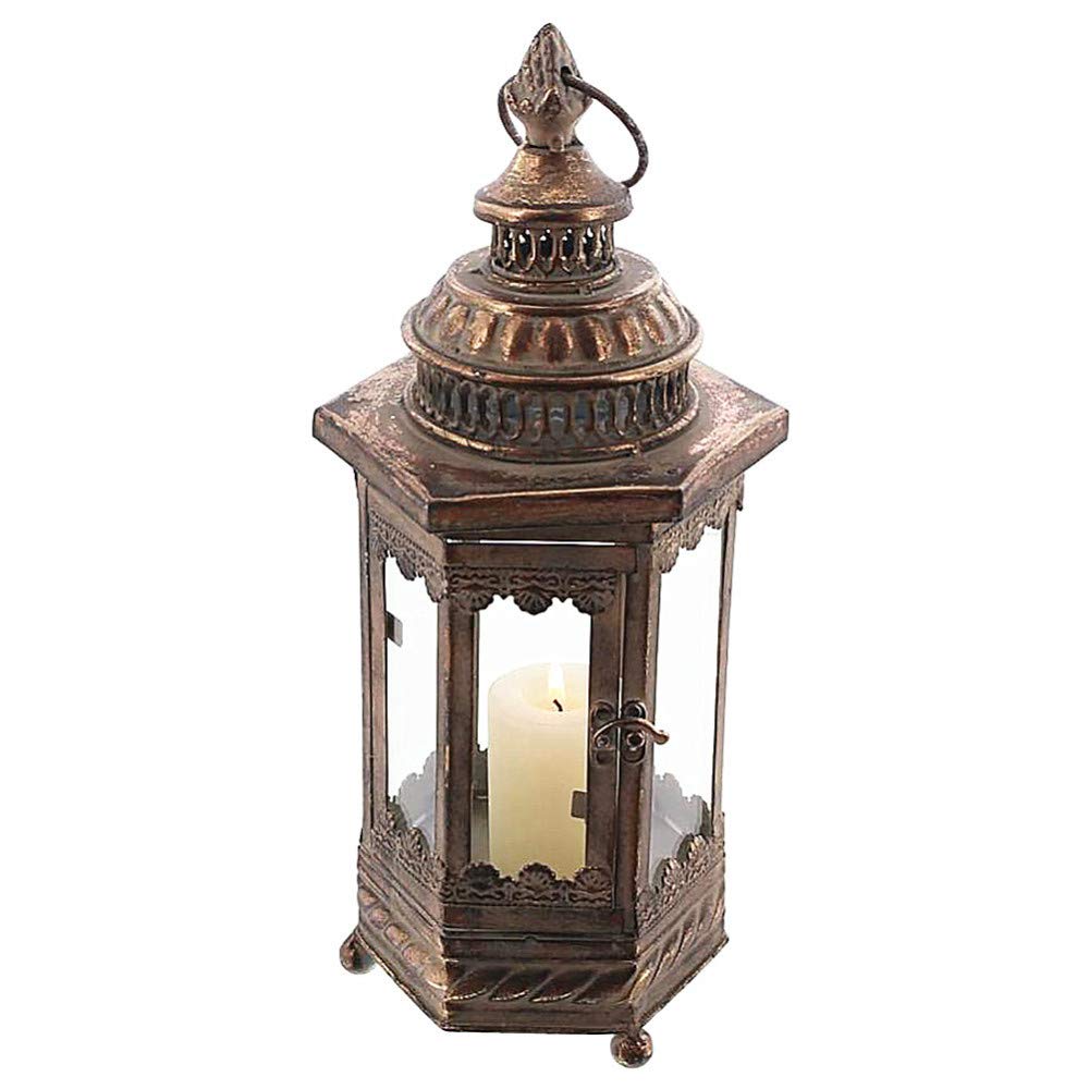 Zenggp Metal Moroccan Style Candlestick Holder - Vintage Candle Stand with Intricate Design for Home Decor, Wedding Centerpiece & Romantic Dinner Lighting