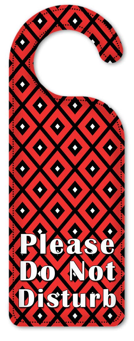 Do Not Disturb Door Hanger Sign - Red, Black & White Triangle Art Plates for Hotels, Offices & Bedrooms | Privacy Door Knob Decor