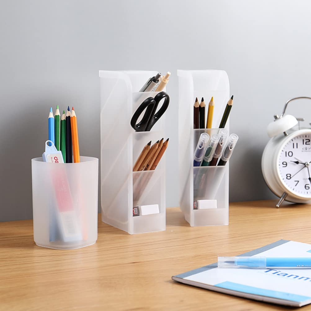 Zerodeko Clear Makeup Brush Organizer - Desktop Cosmetic Storage Box with Socks, Multifunctional Organizer for Brushes, Cosmetics & Stationery - Perfect for Vanity, Travel & Home Decor
