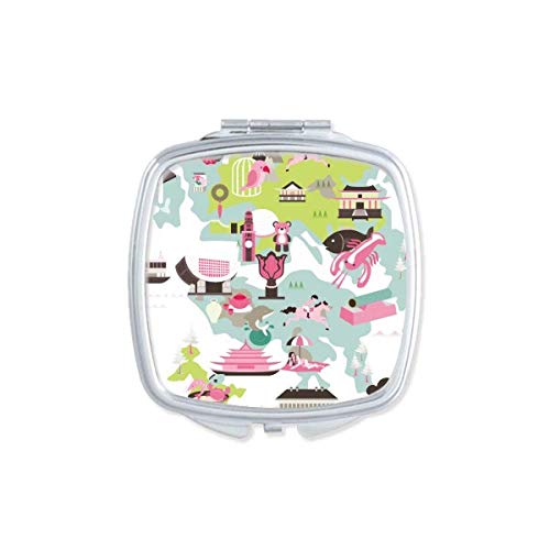 DIYthinker Hong Kong Map Compact Double-Sided Makeup Mirror - Portable Travel Mirror for On-the-Go Touch Ups, Perfect for Handbags & Vanity Use