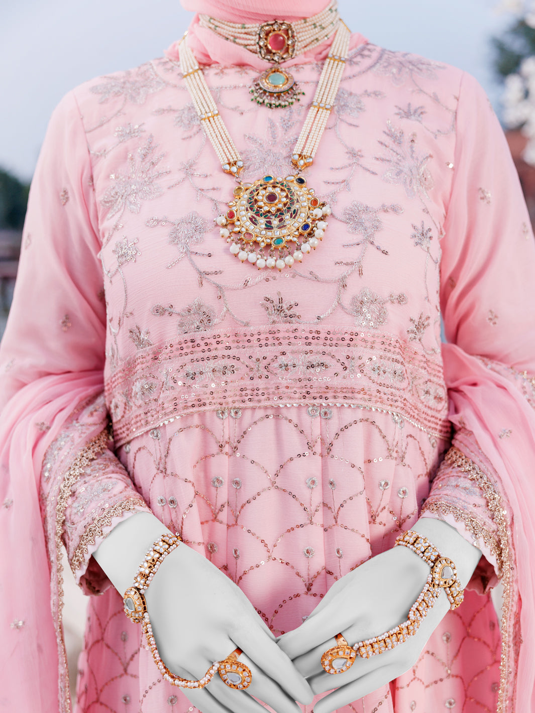Elegant Pink Chiffon Embroidered Suit by J. Junaid Jamshed - Perfect for Weddings, Parties & Special Occasions