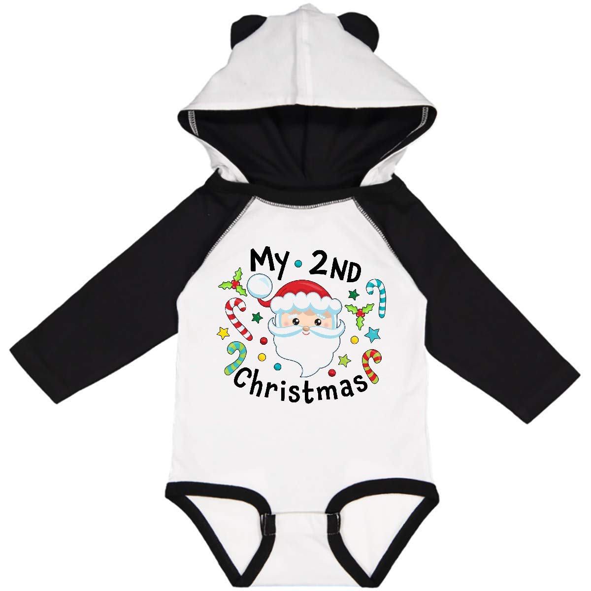Inktastic My Second Christmas Santa with Candy Canes Baby Bodysuit - Cute Holiday Outfit for Infants & Toddlers - Perfect for Christmas Photos, Family Gatherings & Festive Celebrations