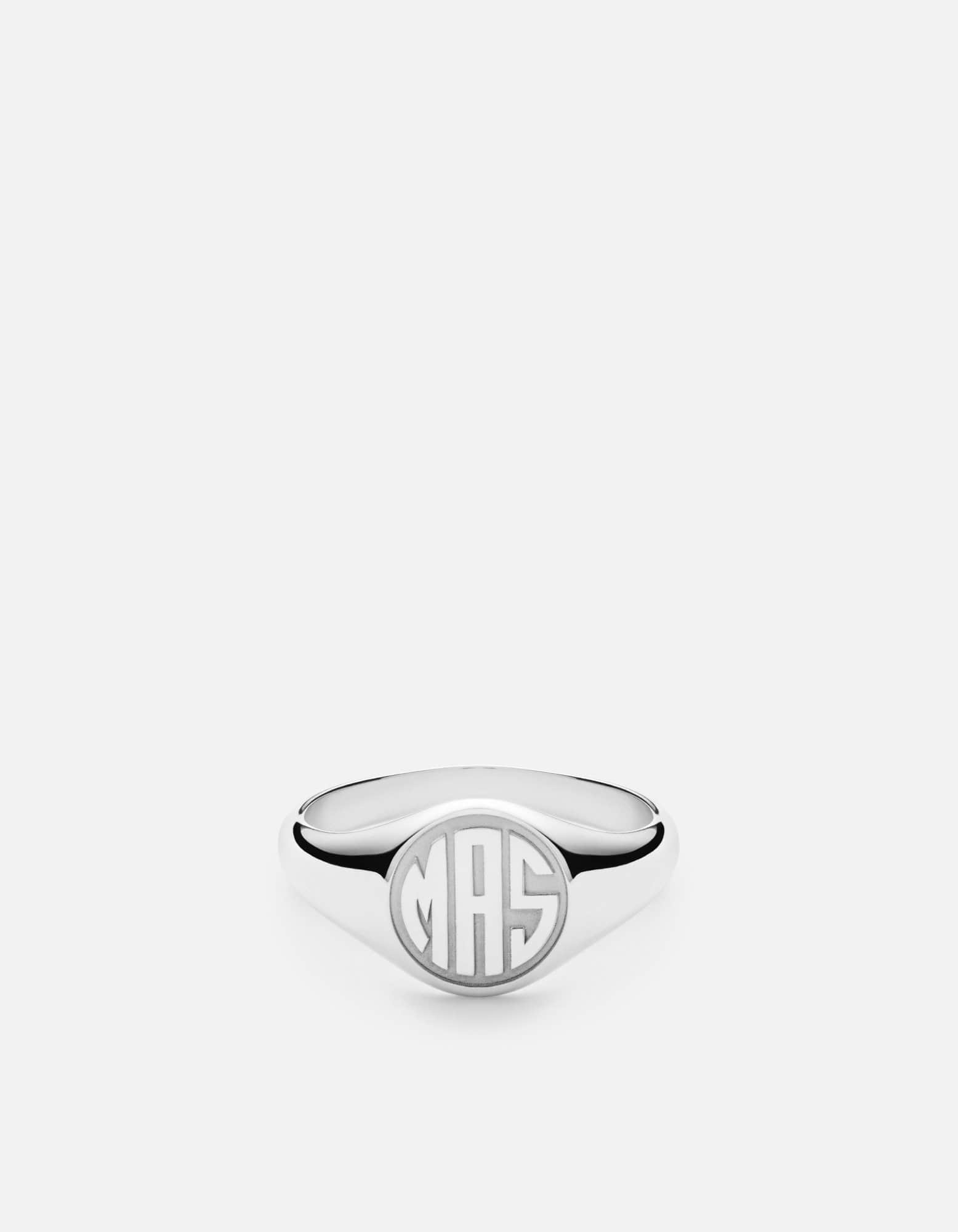 Personalized 3 Letter Signet Ring - Sterling Silver Engraved Monogram Ring for Men & Women - Perfect for Gifts, Weddings, and Special Occasions