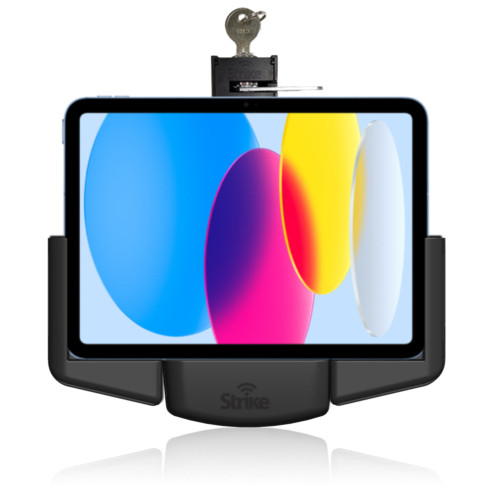 11th & 10th Gen iPad Lockable Car Mount Holder - Adjustable Landscape Dashboard Stand for Secure Tablet Viewing During Travel & Commuting