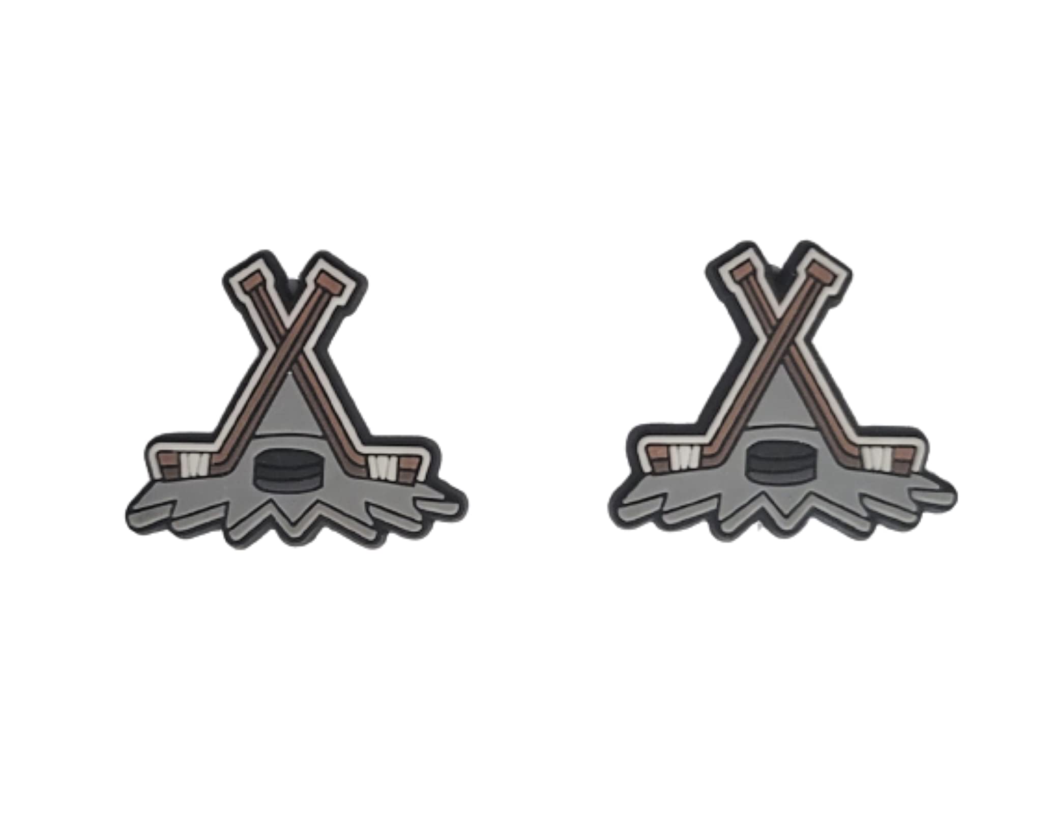 Hockey Shoe Charm for Crocs Clogs - 2-Pack Multicolor Ice Hockey Stick Charms - Perfect for Sports Fans, Gifts & Crocs Decoration