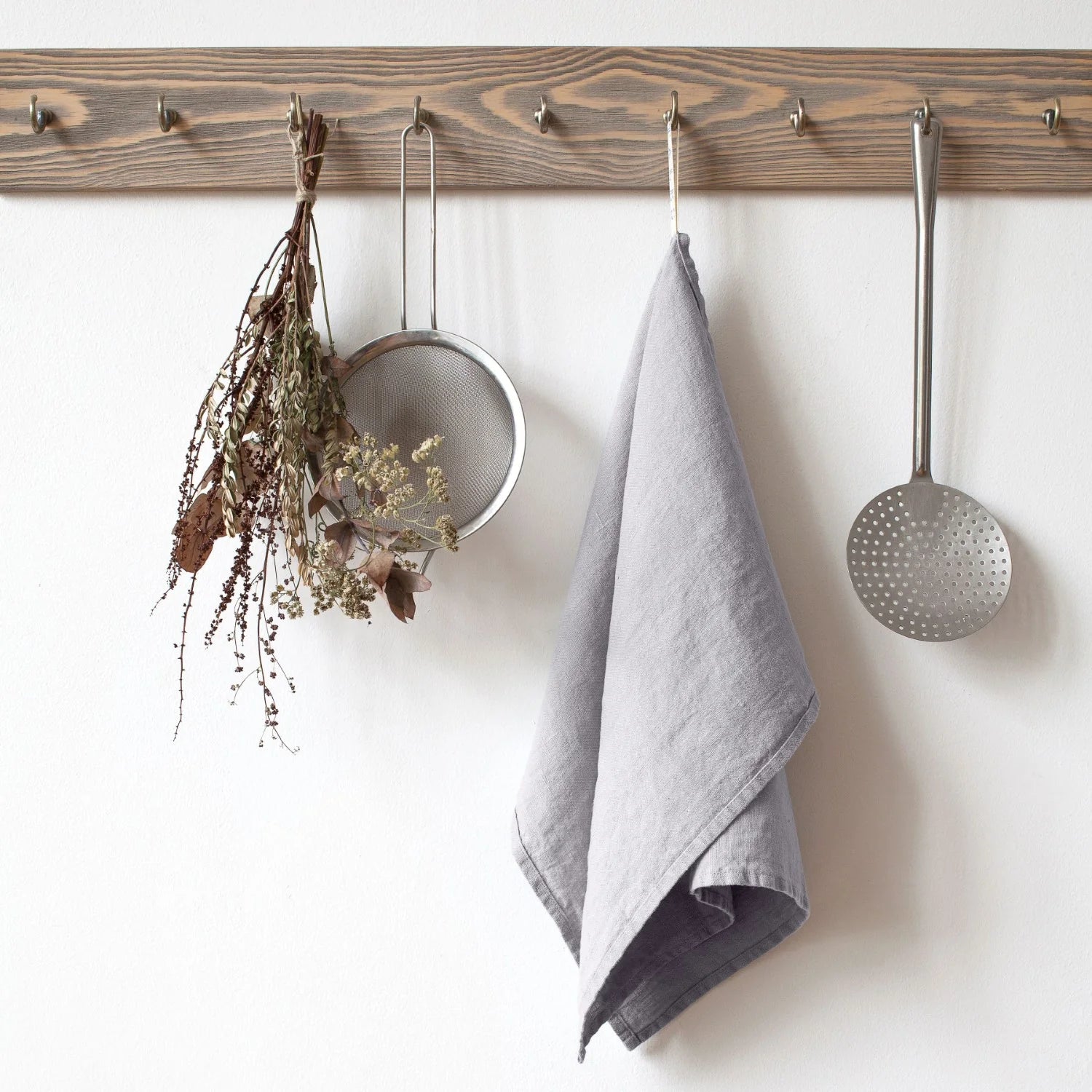 Premium 100% Linen Tea Towel - Light Grey | Eco-Friendly Kitchen Towel for Drying Dishes, Glassware & Hands | Perfect for Home, Restaurant & Gift Use