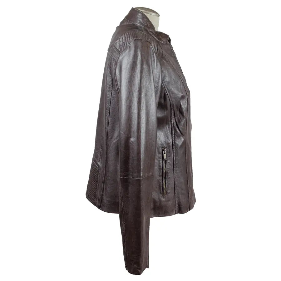 BOL Women's Basket Weave Accent Leather Jacket - Stylish Faux Leather Biker Jacket for Women | Perfect for Casual Outfits, Date Nights & Fall Fashion