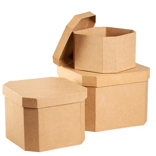 6-Pack French Corner Paper Mache Boxes - DIY Gift Boxes for Crafts & Gifts