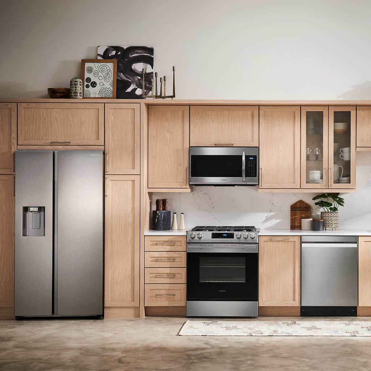 SAMSUNG 22 cu. ft. Counter Depth Side by Side Refrigerator in Stainless Steel (RS22T5201SR/AA) - Energy Efficient French Door Fridge with FlexZone, Perfect for Modern Kitchens & Open Floor Plans