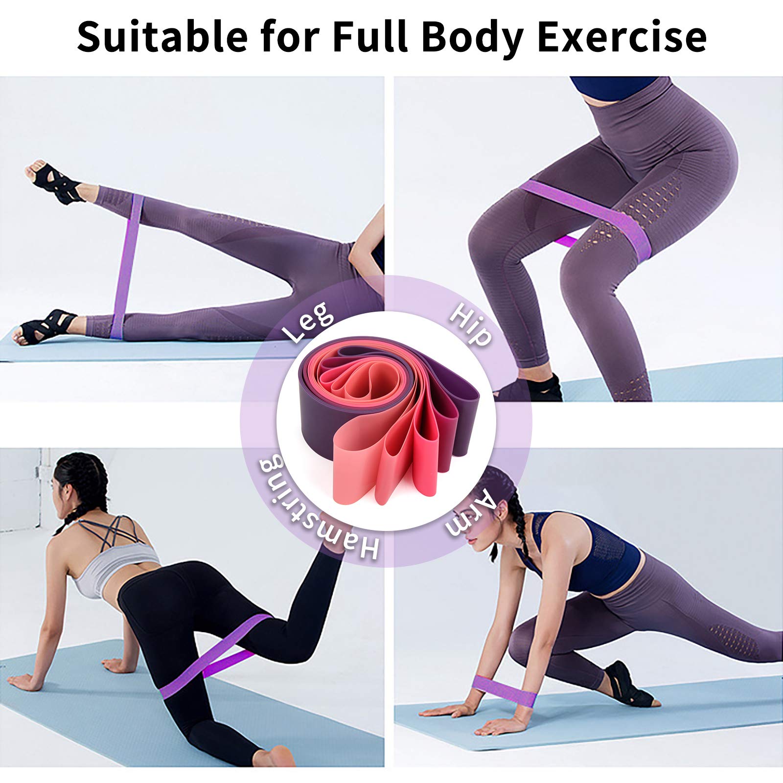 Premium Resistance Bands Set for Legs & Glutes - 5 Pack Exercise Loop Bands for Home Gym, Yoga, Pilates & Strength Training - Booty Bands with Carry Bag for Women - Perfect for Home Workouts, Fitness Training & Muscle Toning