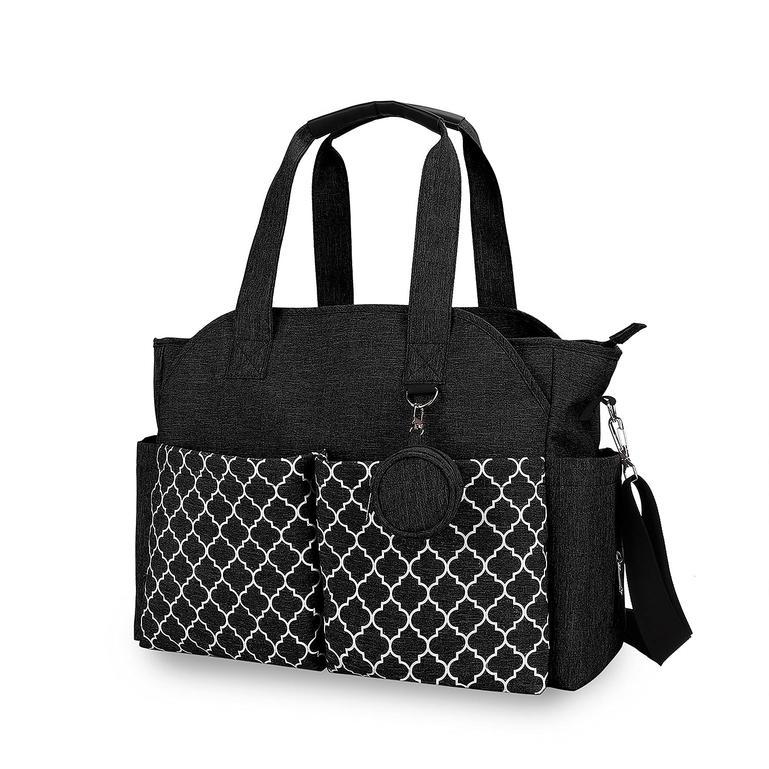 Upgraded Lmbabter Diaper Bag Tote with Changing Station - Multi-Functional Baby Bag with Adjustable Shoulder Strap, Black, One Size - Perfect for Travel, Shopping & Parenting Essentials Organization