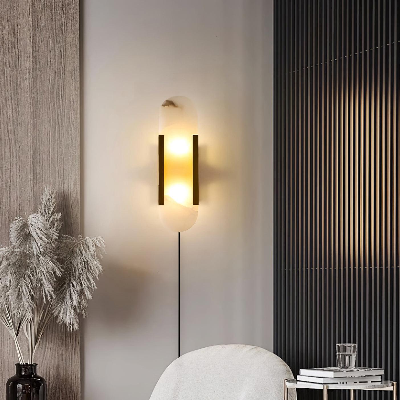 Melange Elongated Plug-In Wall Lamp - Modern Adjustable Bedside Reading Light for Bedroom, Living Room & Office
