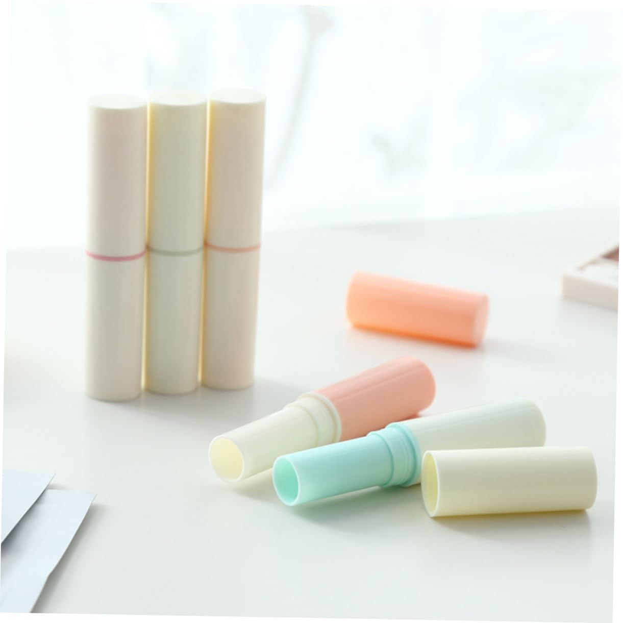 Healeved 5pcs Empty Lip Balm Tubes - Refillable Lipstick Containers for DIY Cosmetics & Travel Essentials | Perfect for Homemade Lip Balms, Salves & Makeup Storage
