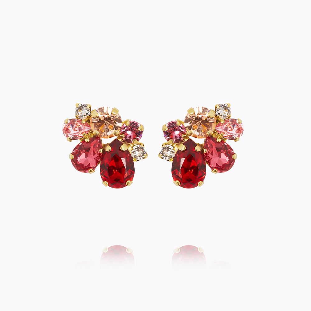 Elegant Katie Earrings & Scarlet Combo Set - Dainty Gold Hoop Earrings with Red Beads for Women | Perfect for Parties, Weddings & Everyday Wear