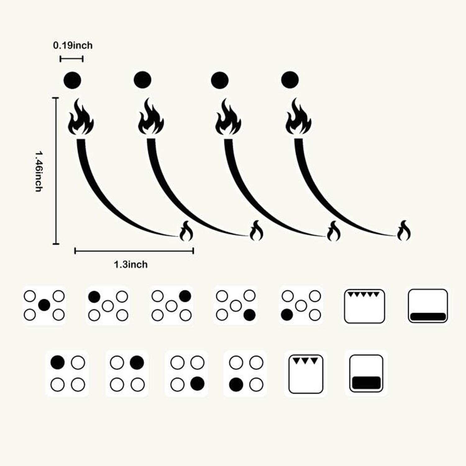 Flame Indicator Stickers - High Heat Resistant Oven Knob Labels for Stove, Cooktop & Hob - 2 Pack Adhesive Symbols for Safe Cooking & Easy Temperature Identification