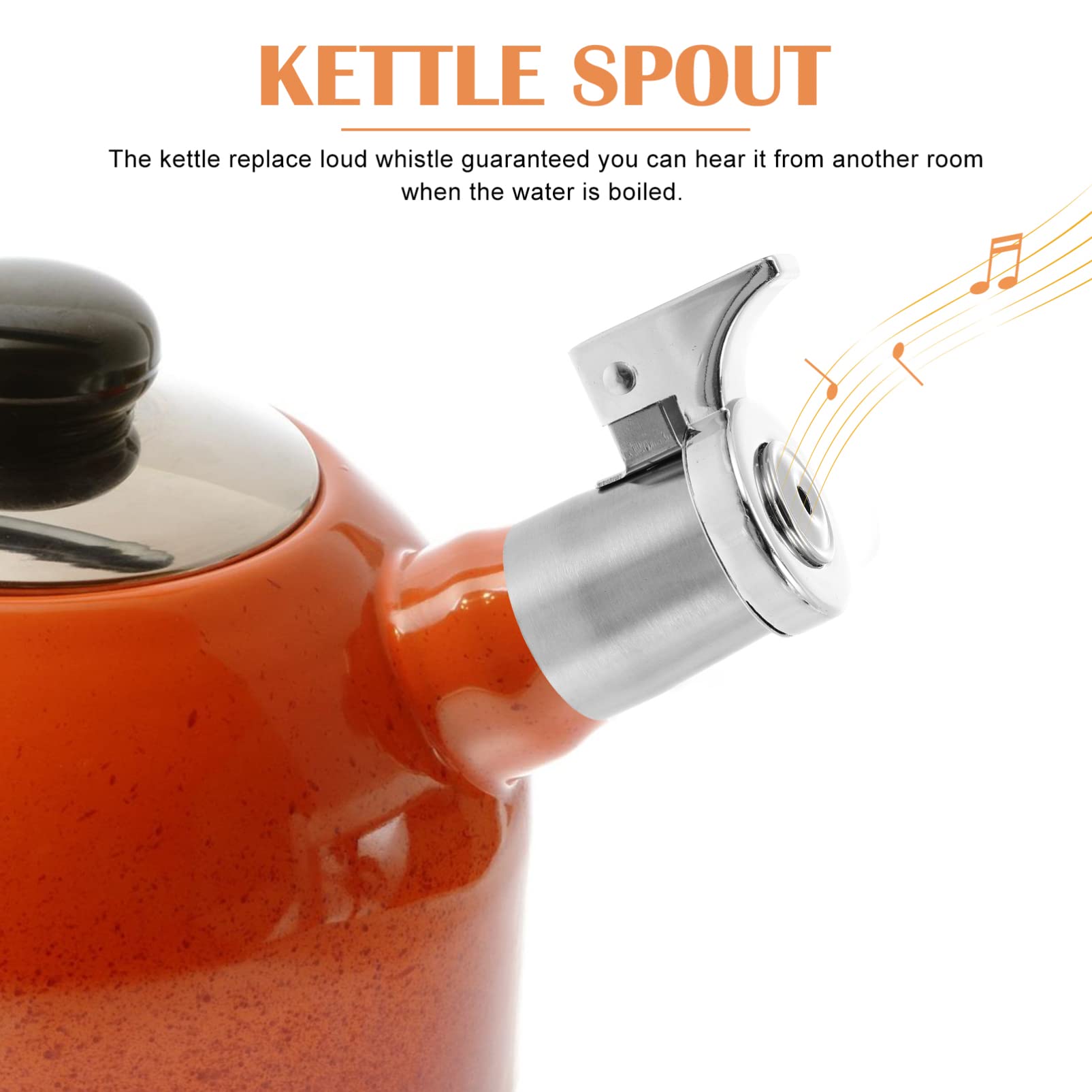 Stainless Steel Kettle Spout Replacement - Boiling Water Alarm Flute for Teakettle & Electric Kettle - Durable Nozzle for Home & Office Use