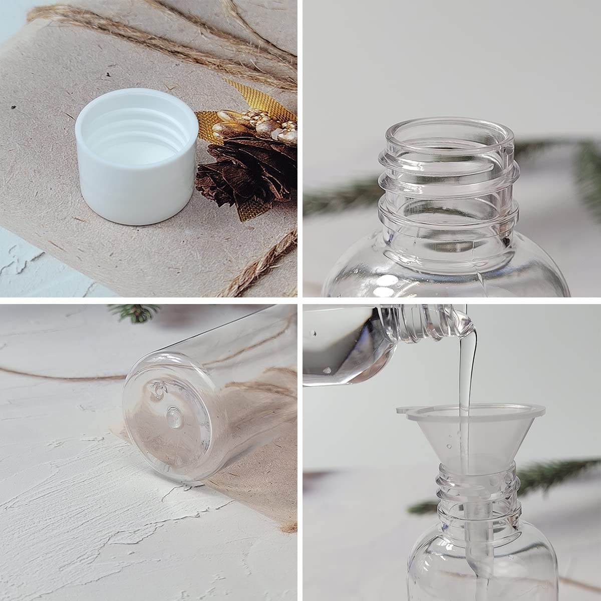 4-Pack 80ml Clear Refillable Travel Bottles with Screw Lids - Leakproof Plastic Containers for Toiletries, Shampoo, Conditioner & Soap - Perfect for Air Travel, Gym, Camping & Vacation Essentials