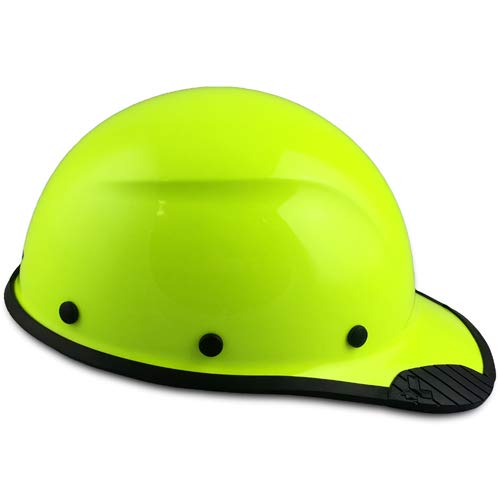 Texas America Safety DAX Fiberglass Composite Cap Style Hard Hat - ANSI Certified, Hi-Viz Lime with Protective Edging - Lightweight Safety Helmet for Construction, Industrial & Warehouse Work