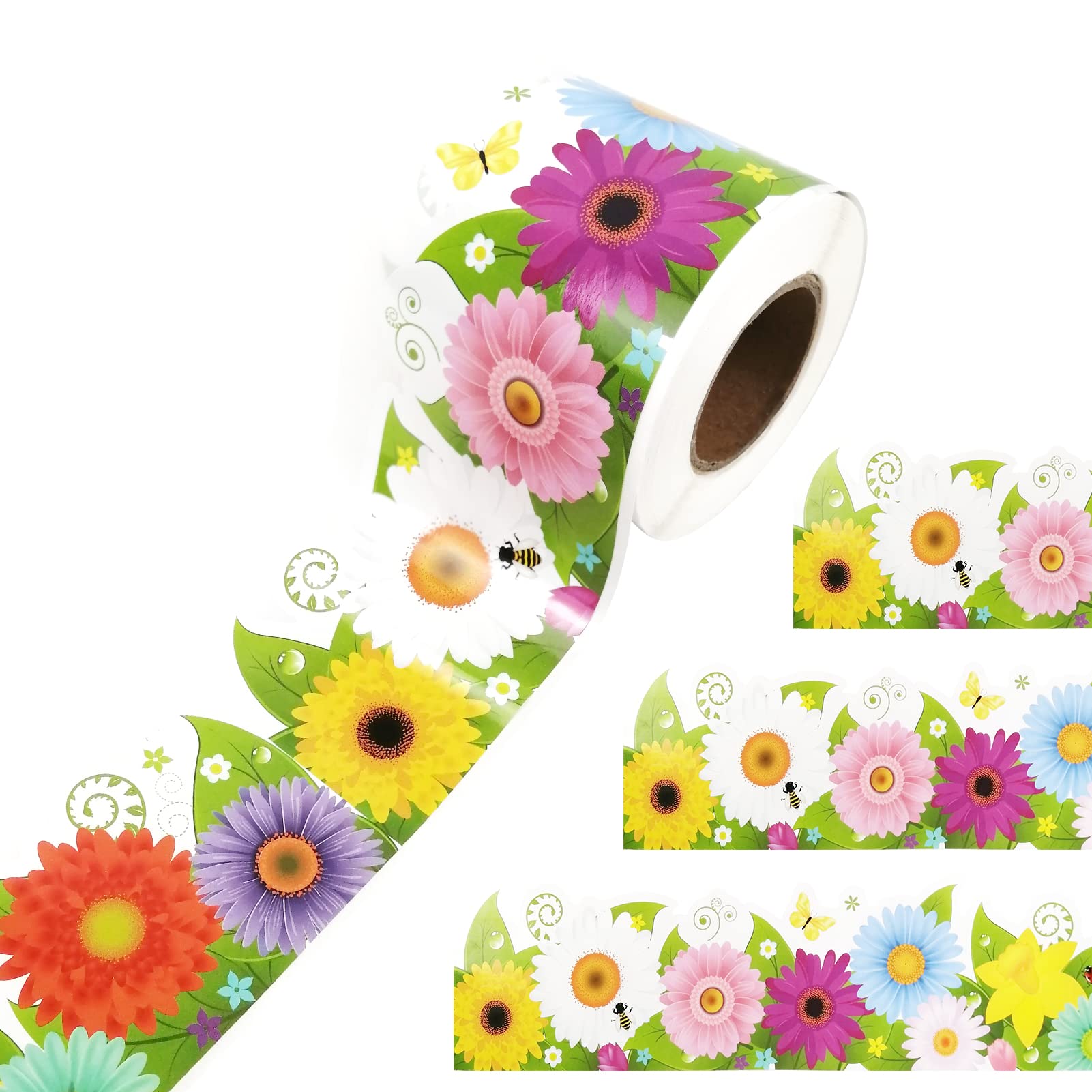Colorful Spring Flowers & Butterfly Bulletin Board Borders - 67.9 Ft Classroom Decor, Party Wall Decoration for Home, Office & School | Perfect for Spring Parties, Classroom Themes & Seasonal Displays