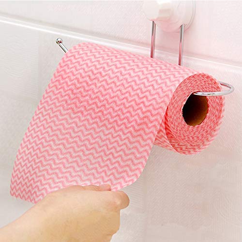 Alokrupswam Bulk Paper Towels Roll - 100% Non-Woven Reusable Cleaning Cloths for Kitchen, Dishes & Household Cleaning | Eco-Friendly Dish Towels & Napkins (Random Colors, 1 Roll) - Perfect for Spills, Counter Wiping & Dish Drying