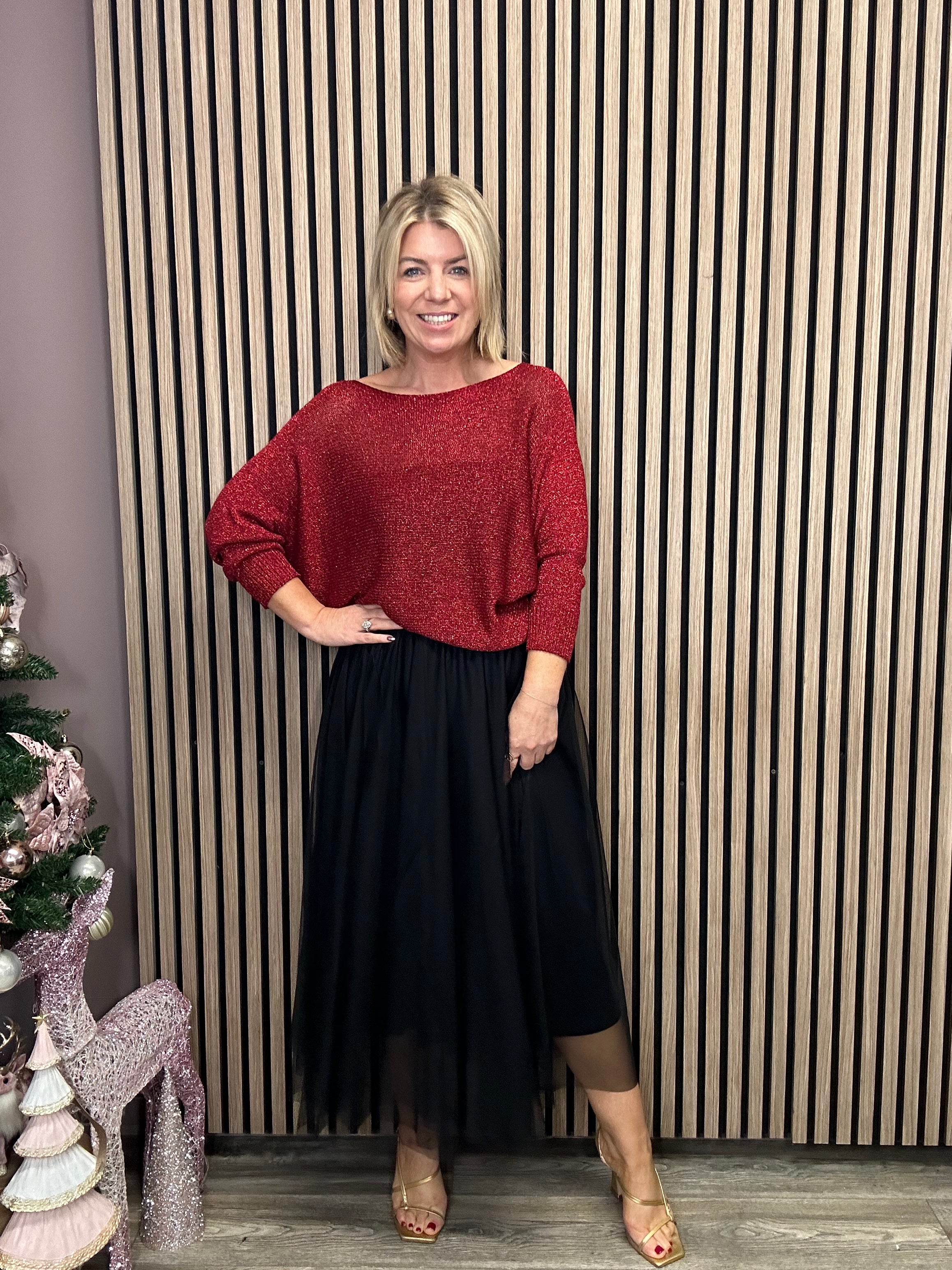 Glenda Tulle Midi Skirt for Women - Elegant Black Layered Party Skirt | Perfect for Weddings, Dances & Special Occasions