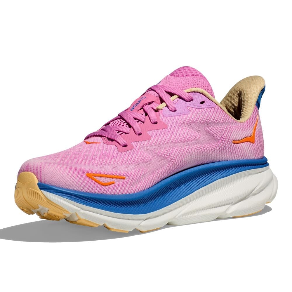 Hoka Women's Clifton 9 Wide Running Shoes - Lightweight Cushioned Sneakers for Road Running, Jogging & Walking - Comfortable Athletic Shoes for Women with Arch Support