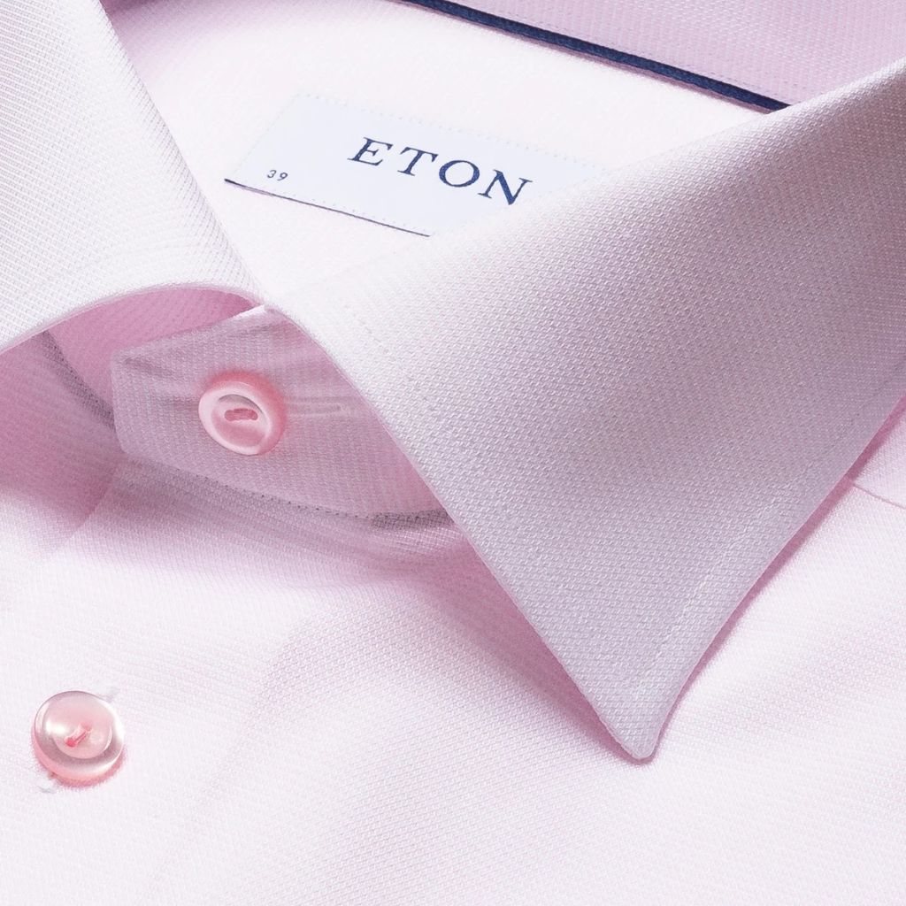 ETON Men's Cotton Oxford Dress Shirt - Contemporary Fit, Single Cuff, Pink | Formal & Business Casual Wear for Office, Weddings & Special Occasions