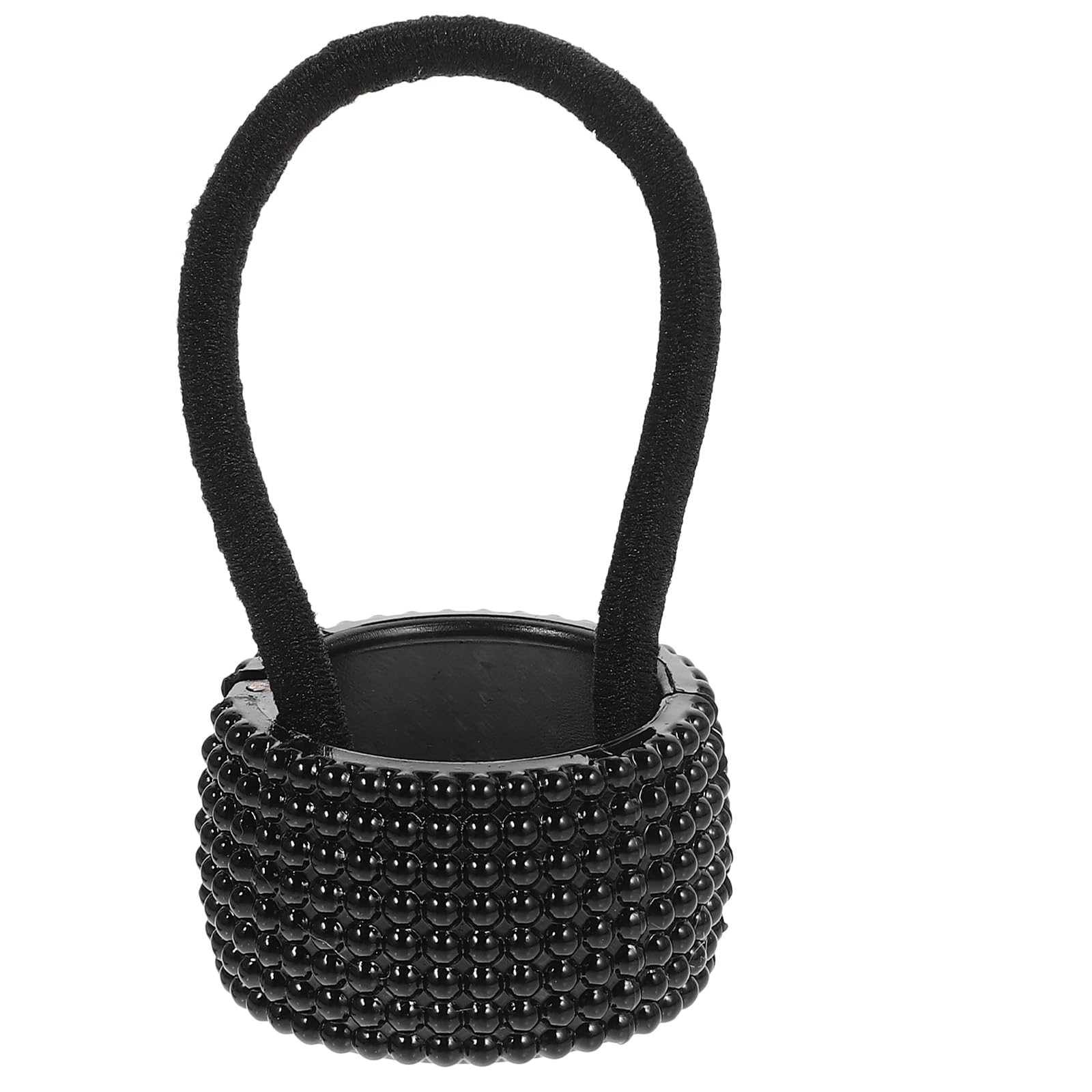 KESYOO Punk Gothic Elastic Hair Tie Band - Black Crystal Beaded Ponytail Cuff Wrap Holder for Women & Girls | Perfect for Parties, Concerts, Gothic Fashion & Everyday Wear