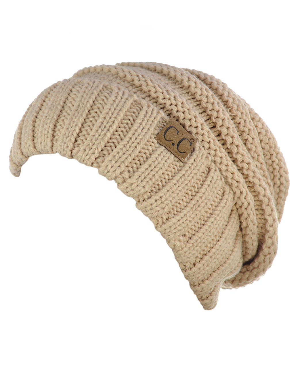 NYFASHION101 Slouchy Beanie Hat - Wrinkled Skull Cap for Women & Men | Winter Warm Knit Hat for Outdoor Activities, Streetwear Fashion