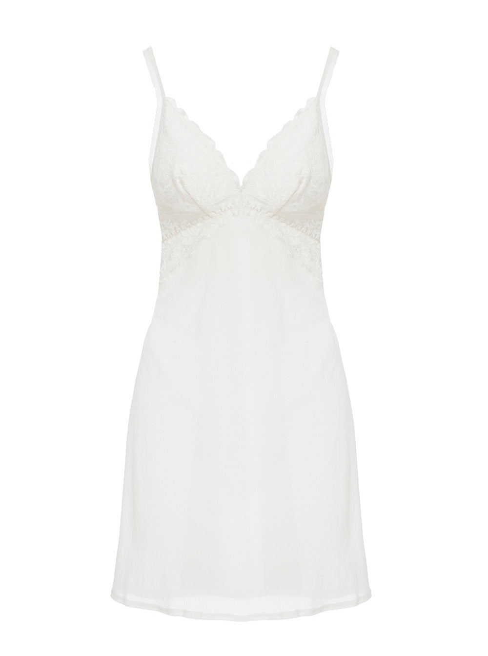 Ballet Babydoll Nightgown - White Lace Trim Sleepwear for Women & Girls | Perfect for Bedtime, Lounge Wear & Special Occasions