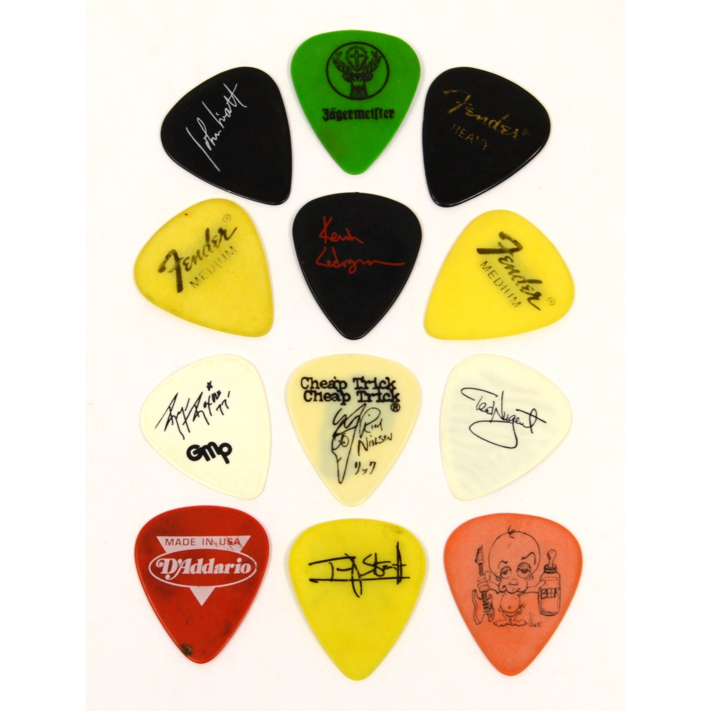 Original TOUR GUITAR PICK Lot of 12 Concert Picks ALICE COOPER Cheap Trick LIT - Premium Guitar Plectrums for Electric & Acoustic Guitars - Perfect for Live Performances, Studio Recording & Practice Sessions