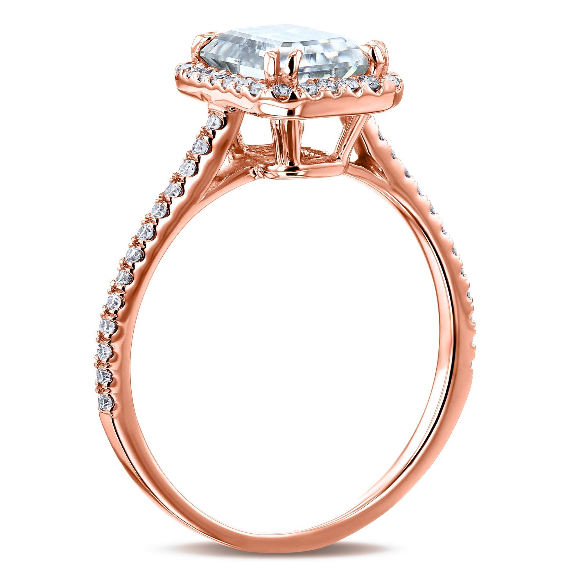 1.75ct Emerald Cut Moissanite & Lab Diamond Halo Engagement Ring for Women - Elegant Wedding, Anniversary, or Proposal Jewelry Gift