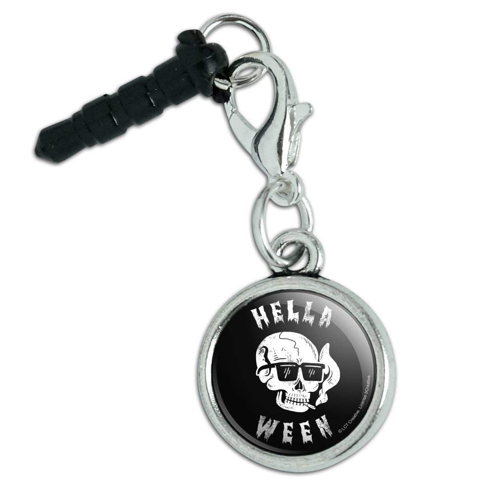 Halloween Skull Phone Charm - Funny Smoking Skull Headphone Jack Decor for iPhone, Samsung Galaxy & iPod | Perfect for Halloween Parties, Cosplay & Gag Gifts