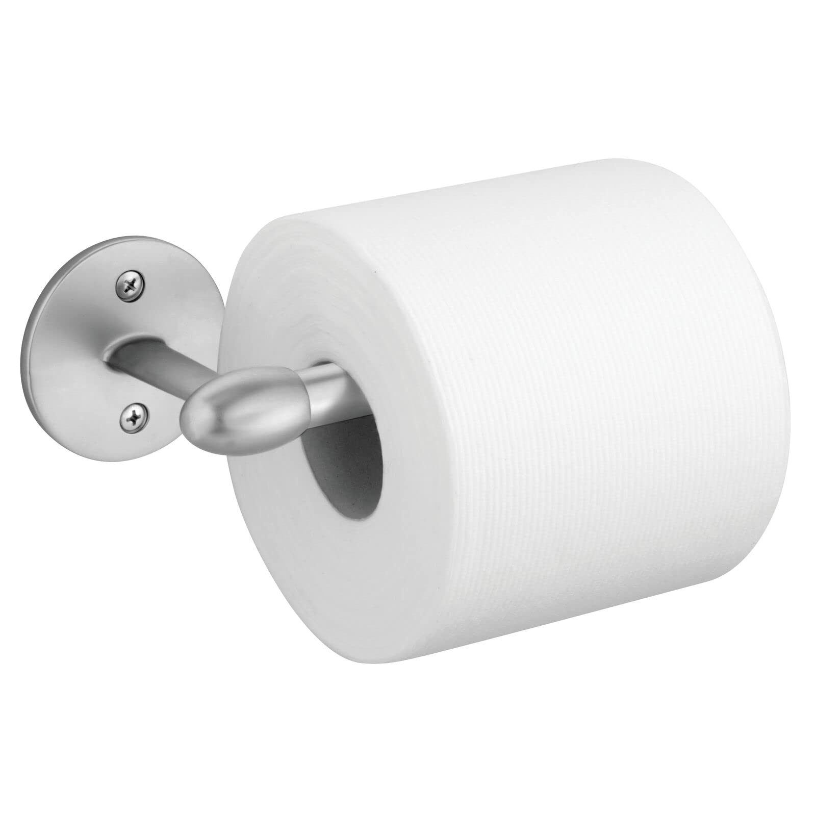 mDesign Modern Chrome Metal Toilet Paper Holder & Dispenser - Wall Mount Bathroom Tissue Roll Storage with Included Hardware - Perfect for Home, Office & Guest Bathrooms