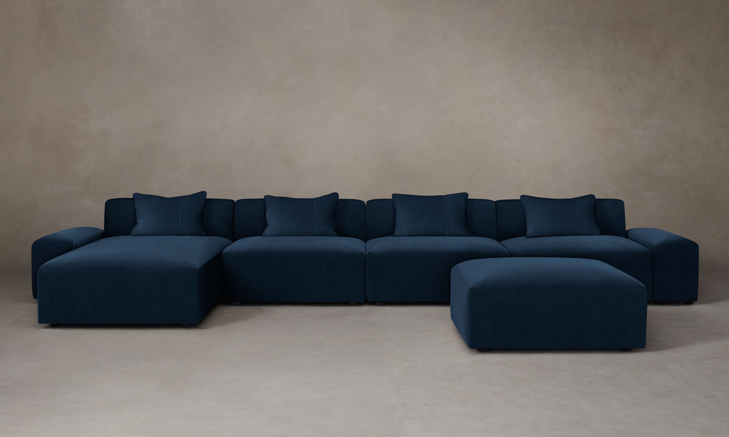 Breuer Modular Sectional Sofa - Performance Velvet Upholstery in Sapphire Blue - Perfect for Living Room, Lounge & Home Theater Seating