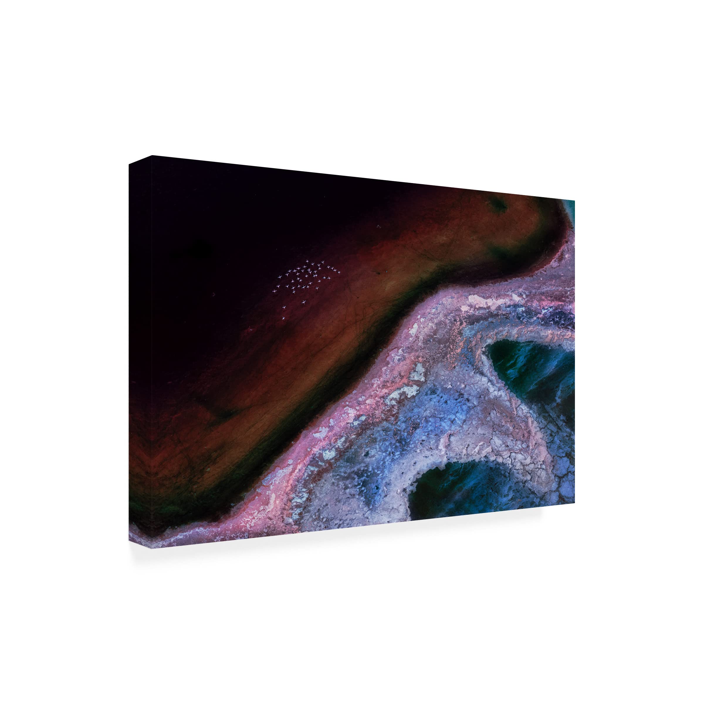 Kejie Bao 'Flying Over An Alien Land' Canvas Wall Art Print - Modern Abstract Landscape Painting for Living Room, Bedroom & Office Decor